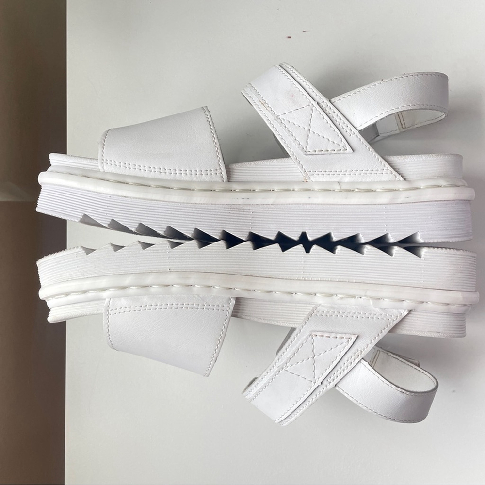 Dr. Martens Women's Voss Mono White Leather Double Strap Buckled Sandals 11.5 - Picture 8 of 12
